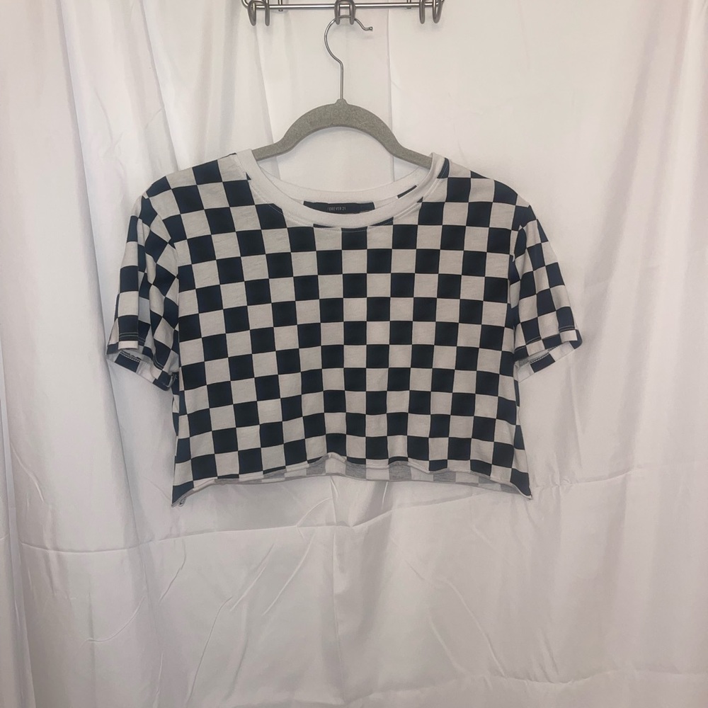 Checkered cropped top